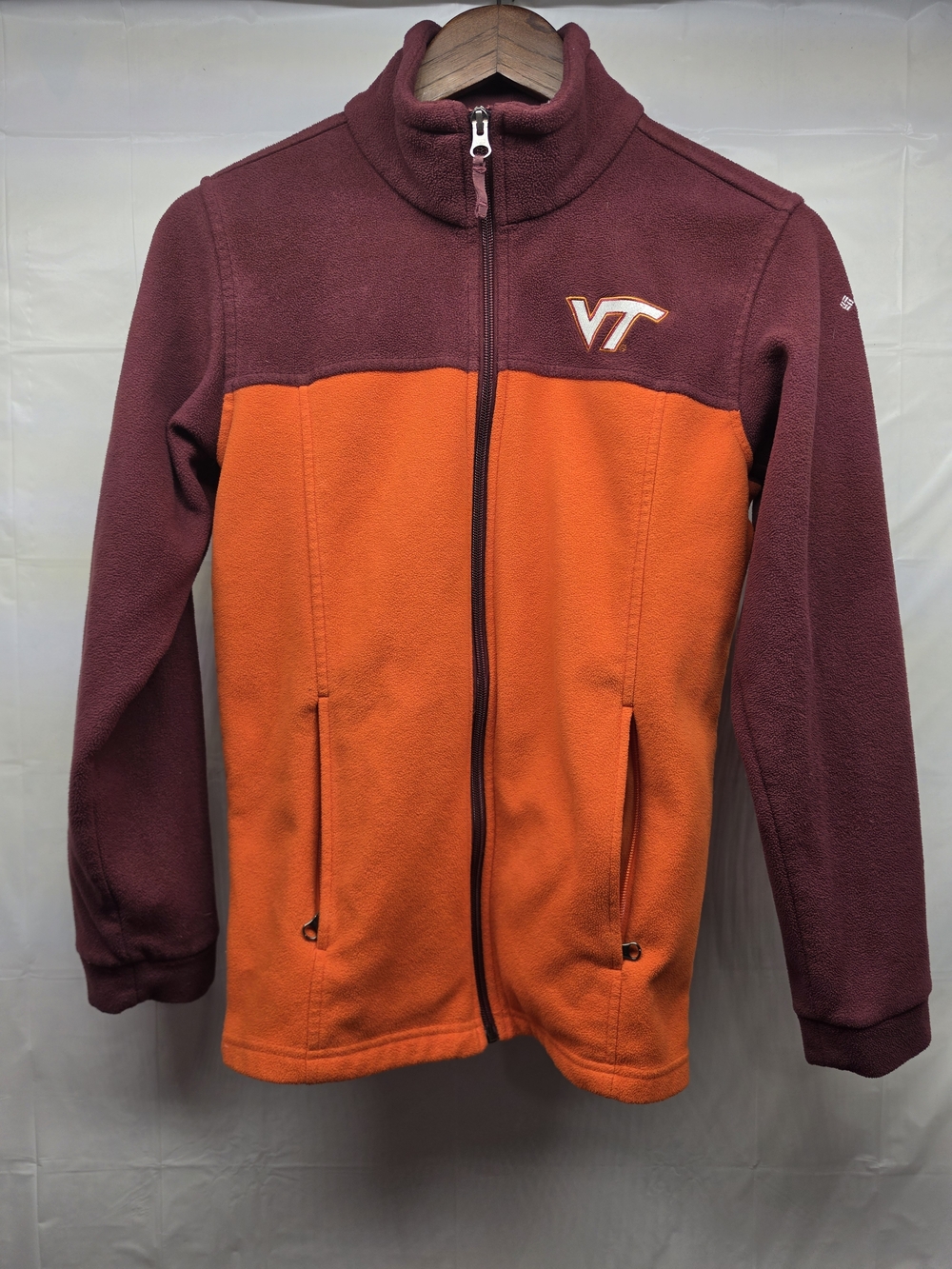 Columbia Virginia Tech Hokies Fleece Jacket Kids Large Women's XS Full Zip